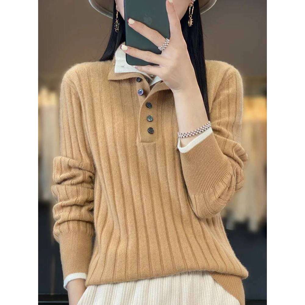 Long Sleeve Jumper 2023 Fashion 100% Merino Wool Tops Women Sweater Turtleneck Autumn Winter Clothing Thick Jerseys Knitwear MDNG