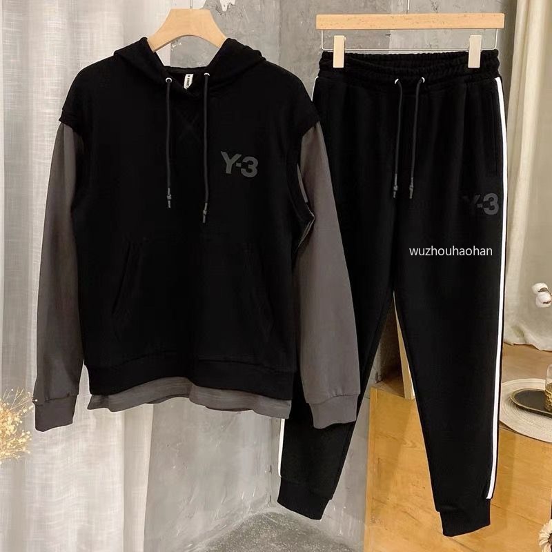 Men Tracksuits Autumn and Winter y3 Hoodie Pants Casual Sportswear Suit Y1289