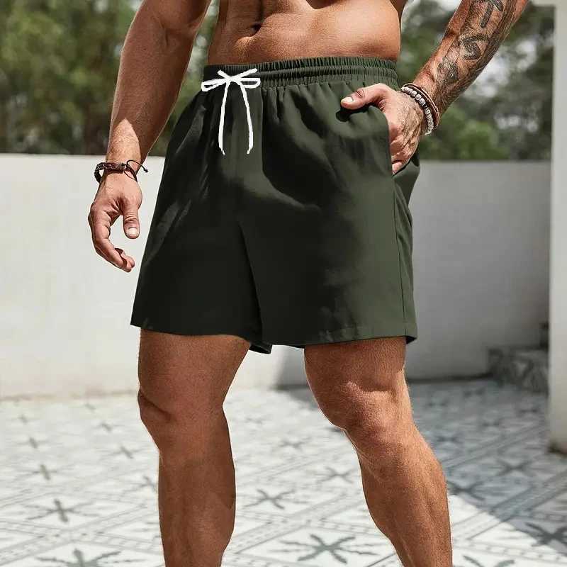 Summer Men Casual Sport Five Pants Men Elastic Waist Sport Shorts Men Pure Color Running Sweatpants Shorts 100% Polyester W250718