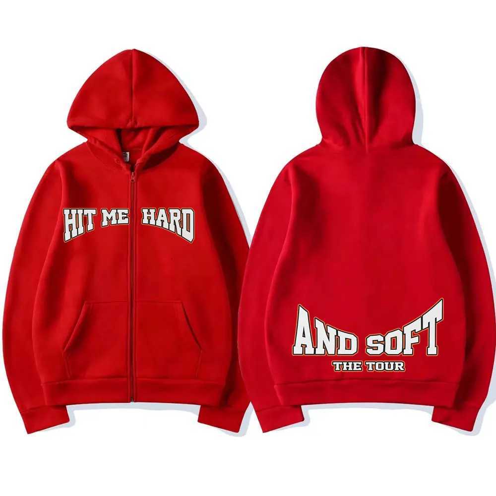 Hit Me Hard and Soft 2025 Tour Merch Zipper Hoodies Men Women Pullover Fashion Hip Hop Zip Up Hooded Sweatshirt Jacket Fans Gift X250718