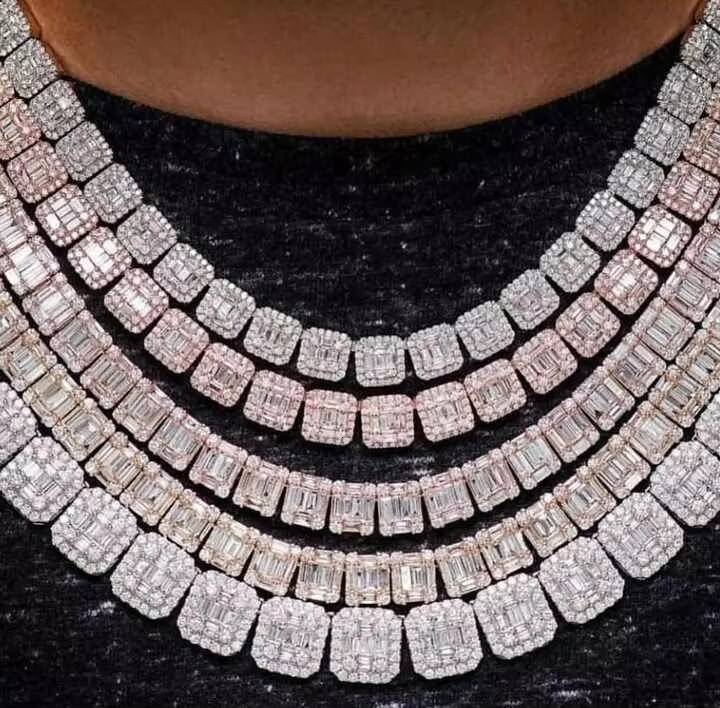 Custom Hip Hop Style Cuban Chain for Men VVS Moissanite Diamond Necklace in IGI Certified 925 Silver with 18K White Gold Finish