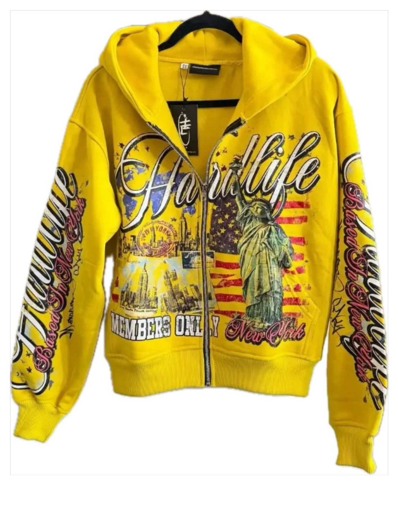 Retro Letter Printing Zipper Sweatshirt Jacket Casual Men and Women Fashion Personality Design Hoodie Y2K Hip-Hop Streetwear X250718