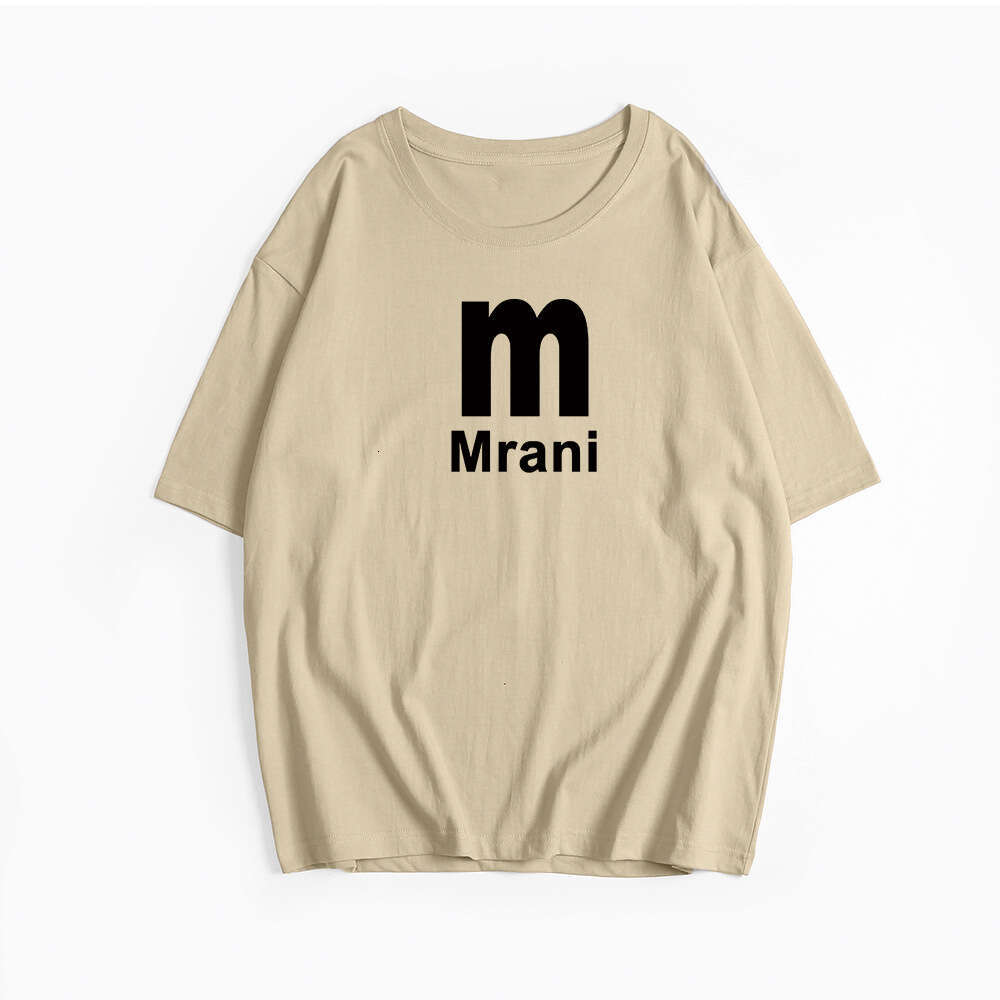 Minimalist Text Print T-Shirt For Women, Summer Versatile Loose Round Neck Pure Cotton Short Sleeve Top B5