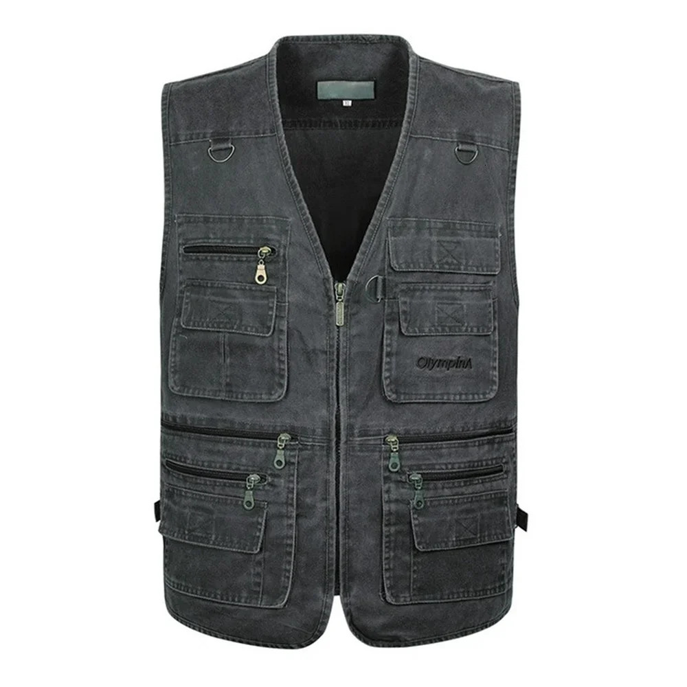 8XL 9XL 10XL Male Casual Summer Big Size Cotton Sleeveless Vest With Many 16 Pockets Men Multi Pocket Pograph Waistcoat 250717