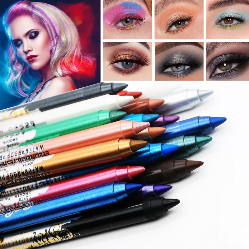 Colorful Long-lasting Eyeliner Pencil Waterproof Quick-dry No Blooming Blue Pink Eye Liner Pen Eyes Makeup Cosmetics Tools 250717