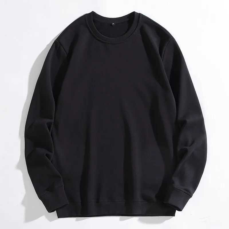 New Spring Autumn 100% Cotton Sweatshirt Men Pullover O Neck Tees Streetwear Couple Hoodies Sweatshirts Tops Mens Clothing 2024 XJ250714