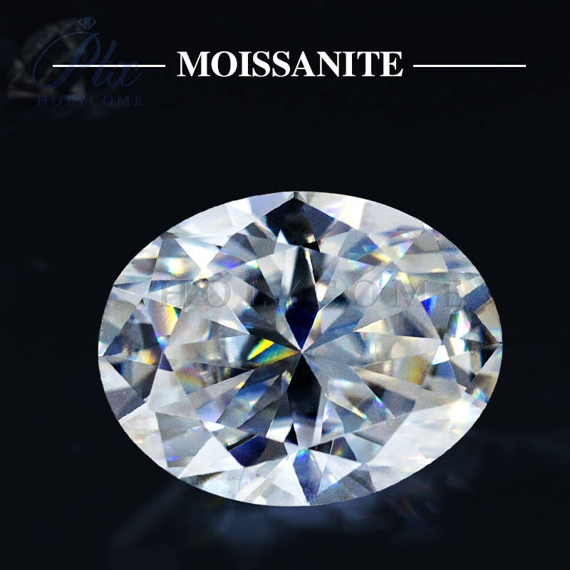 Moissanite Gemstone Oval Cut Brilliant Cut D Color VVS1 Lab Synthetic Created Heat Diamond for DIY Jewelry Making Materials with GRA Report
