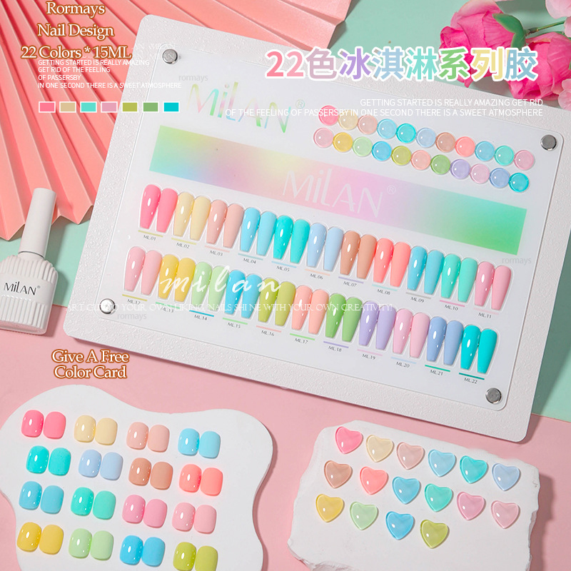 Rormays Macaron gel polishing 22 PCS mixed varnish semi permanent immersion color candy gel UV LED whitening summer salon primer Topcoat Nail Wholesal