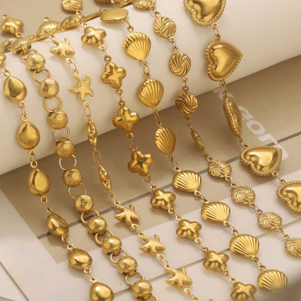 1M Stainless Steel Chains Ocean Starfish Shell Summer Chain for DIY Women Necklace Bracelet Hip Hop Punk Materials X250718