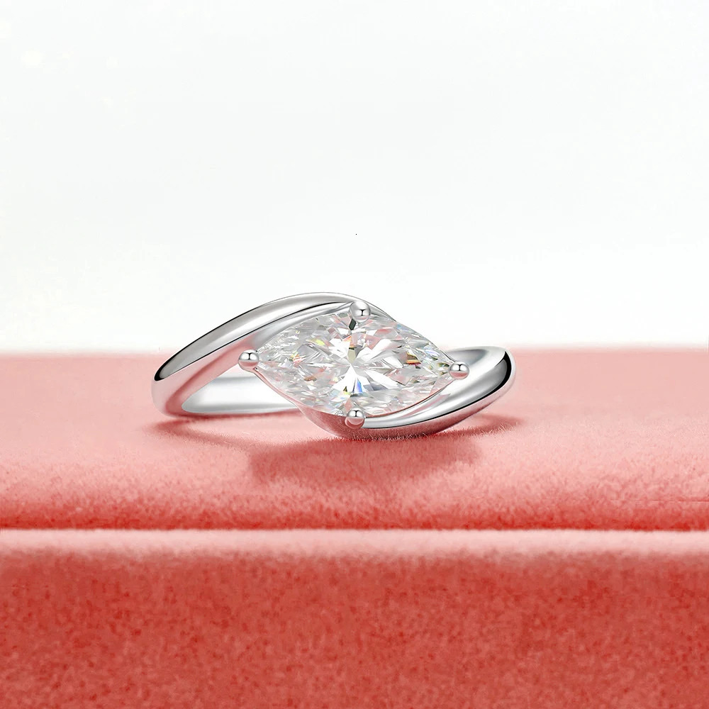 BXINY 1/2CT Marquise Ring S925 Silver 18K Gold Plated for Women Men Solitaire Wedding Band Gift Fine Jewelry with GRA 250712