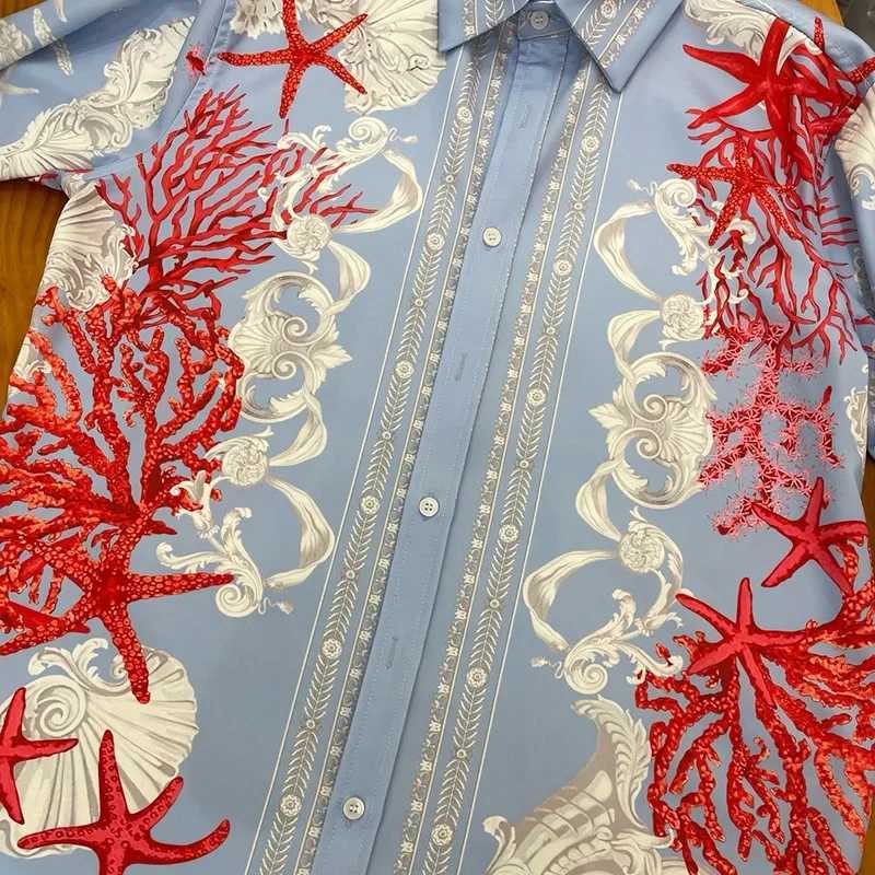 Luxury Shirts Men Clothing Casual Floral Print Court Style Long Sleeve Prom Party Shirts Luxury Mens Social Shirts X250718