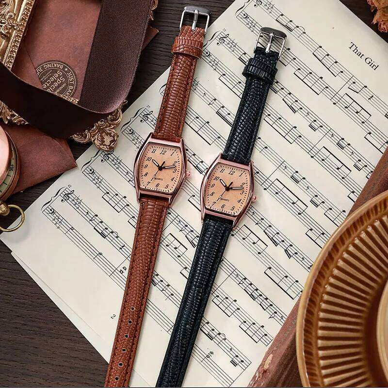 free shipping for Women Small Ladies Brown Retro Vintage Leather Bracelet Watch Black Quartz Wristwatches Reloj Mujer free shipping