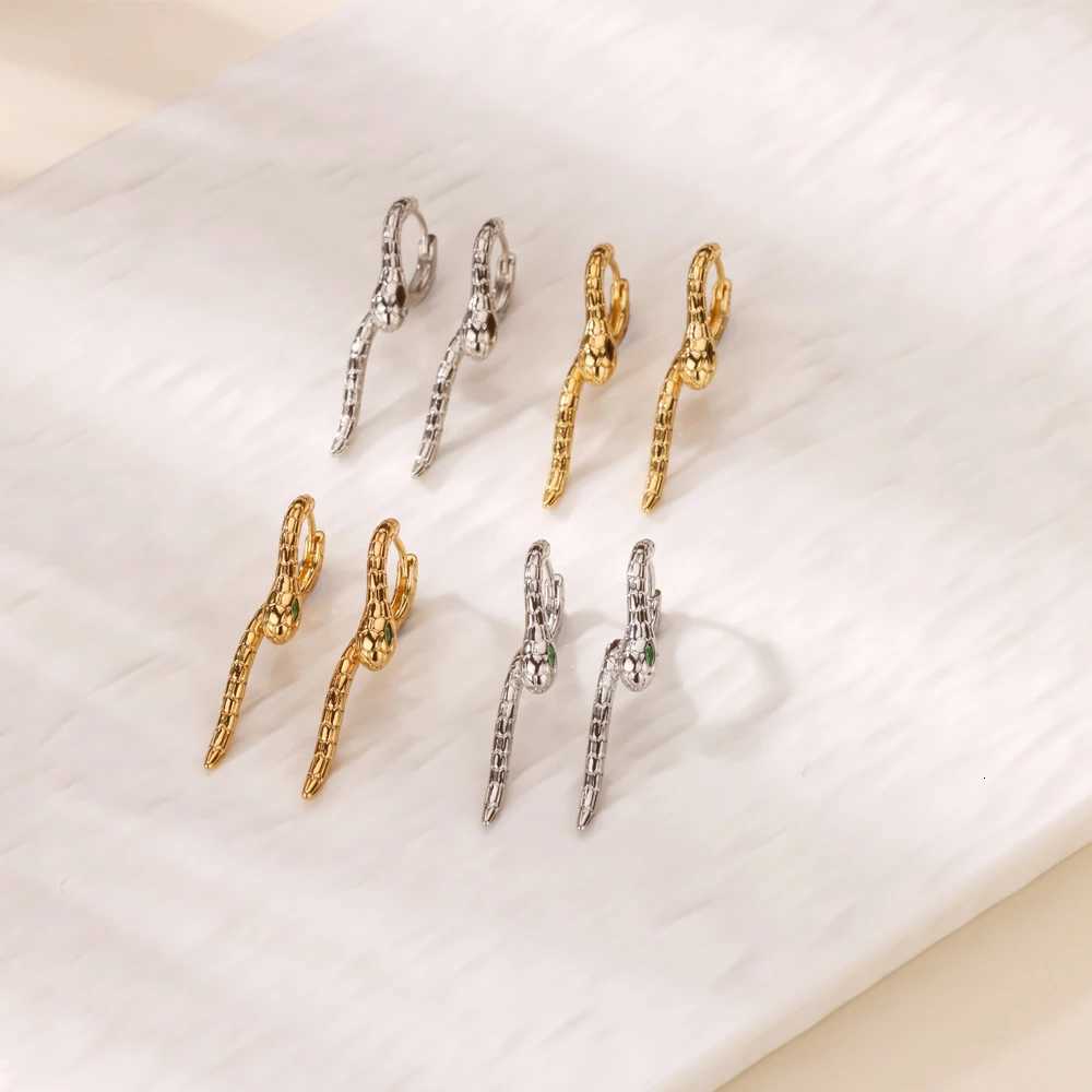 Snake Hoop Earrings for Women Waterproof Stainless Steel Earrings Vintage Gothic Ear Jewelry Y2K Accessories Sings Items X250718