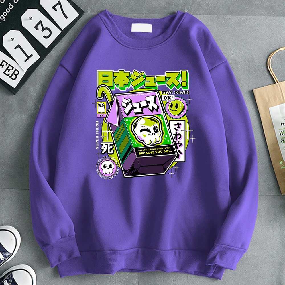 Autumn Simple Women Sweatshirts Skull Poison The Last Drink In The Night Print Hoodie Fce Soft Pullover Loose Warm Clothes XJ250717