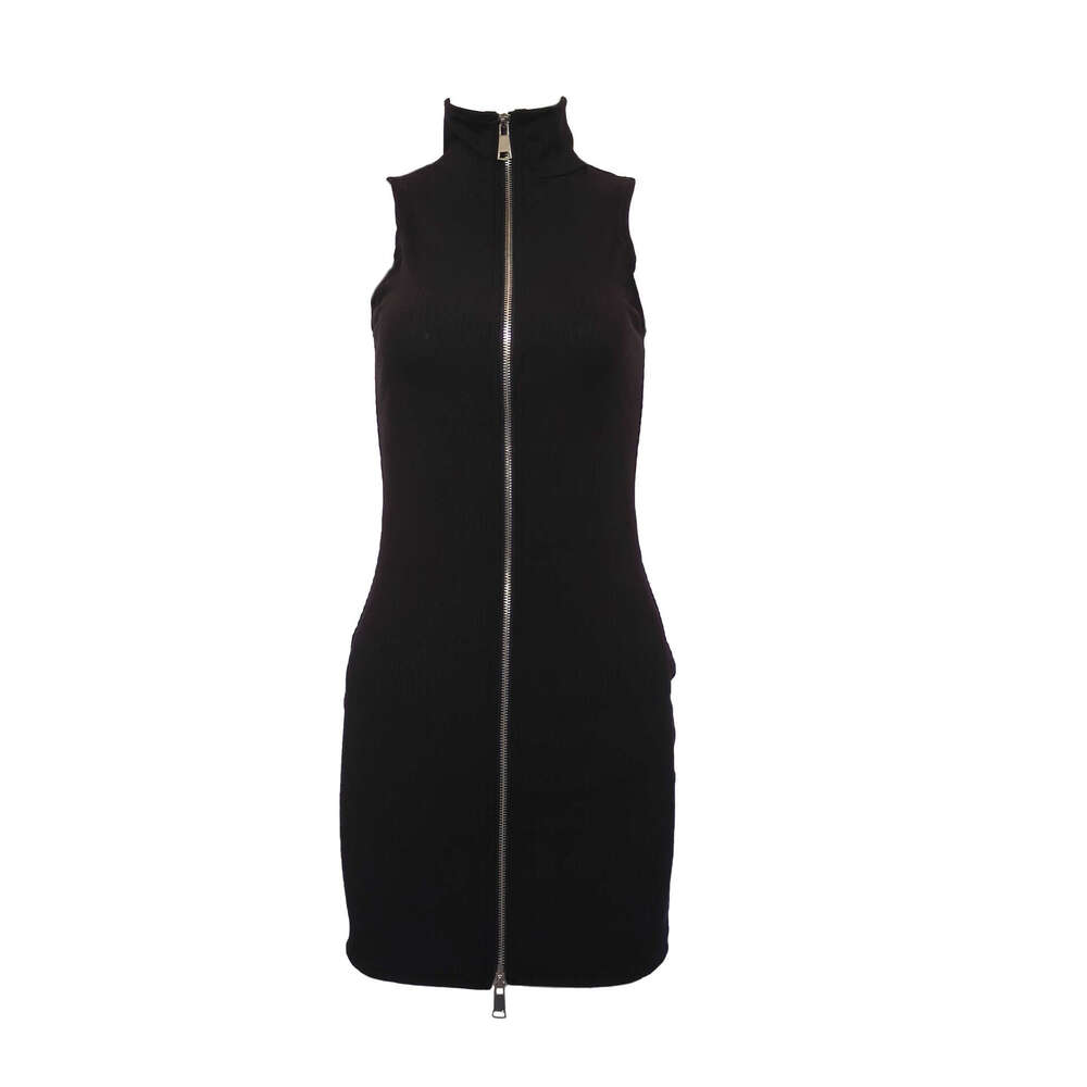 New Summer Women's Sexy Zipper Sleeveless Tight Dress B5
