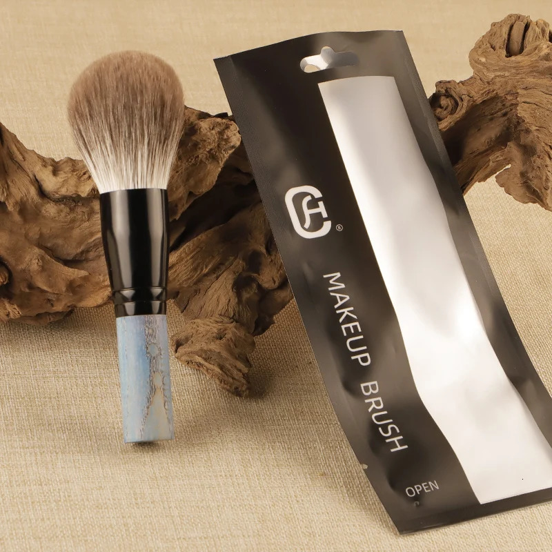 Star Moon Series Powder Brush Blue Fox Hair Animal Hair Solid Wood Fashion Blue Handle Black Tube Powder Brush 250716