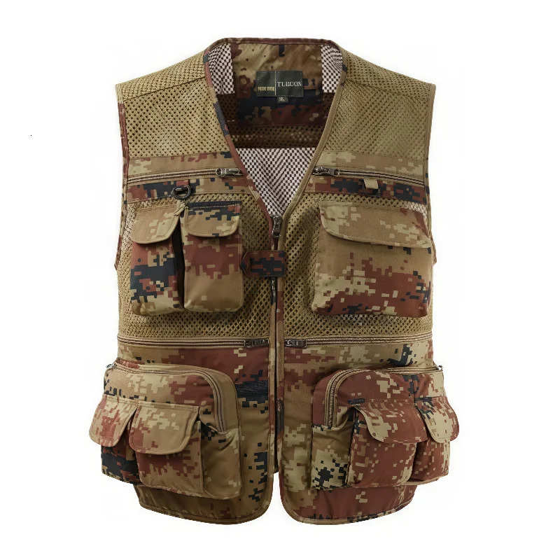 Mens Vest Tactical Outdoor Webbed Gear Coat Summer Fishing Waistcoat Men Tool Multi-Pockets Mesh Work Sleeveless Jacket Male 250717