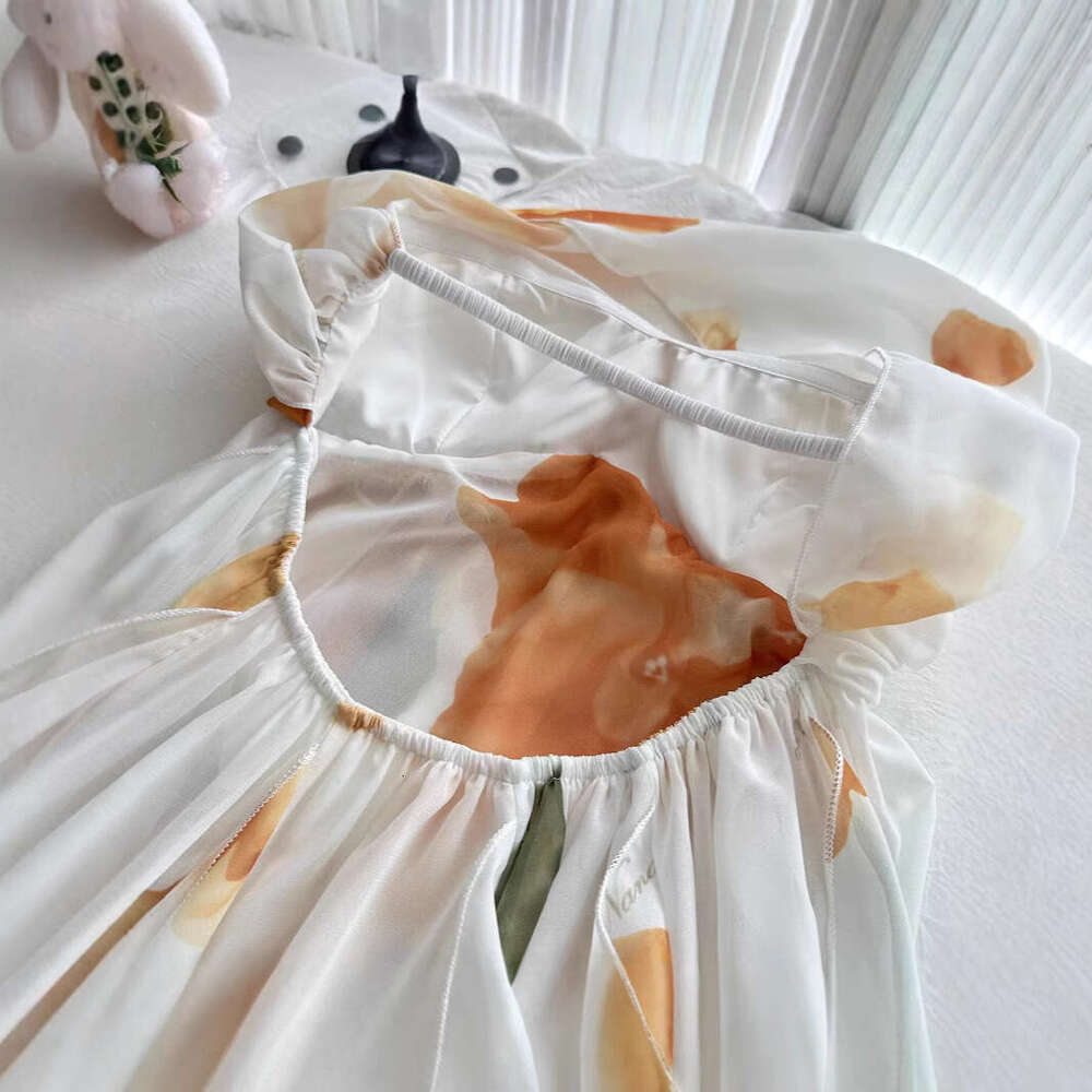 Sexy Backless Halter Lace For Women Summer New Beach Vacation Floral Print Maxi Dress B5