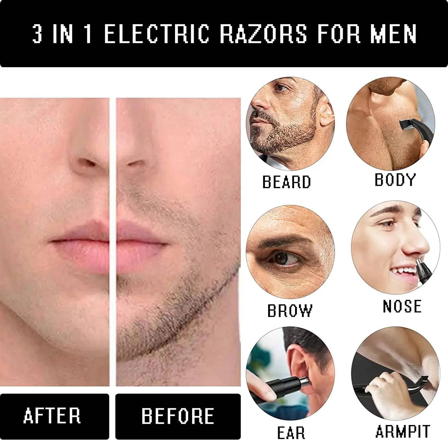 Intimate Areas Haircut Precision Shaver Men Bikini Line Sensitive Razor Balls Eggs Pubic Hair Shaving Trimmer Face Beard Clipper 250716