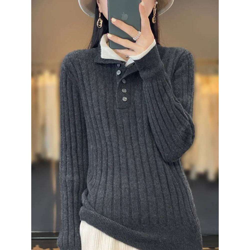 Long Sleeve Jumper 2023 Fashion 100% Merino Wool Tops Women Sweater Turtleneck Autumn Winter Clothing Thick Jerseys Knitwear MDNG