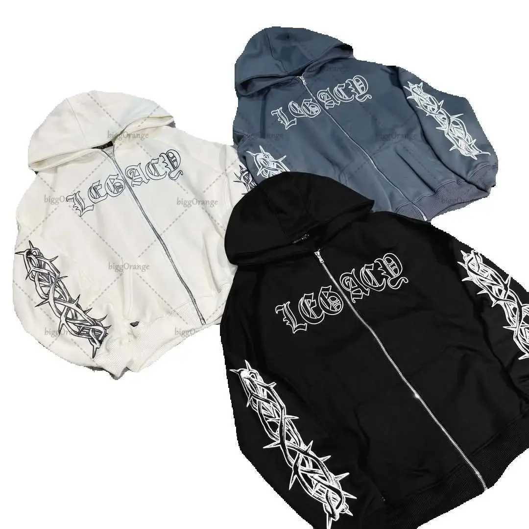 2025 New Y2K Harajuku Gothic Graphic Zipper Hoodie Hip-Hop Punk Retro Streetwear Trendy Brand High Street Casual Oversized Sweatshirt X2507181