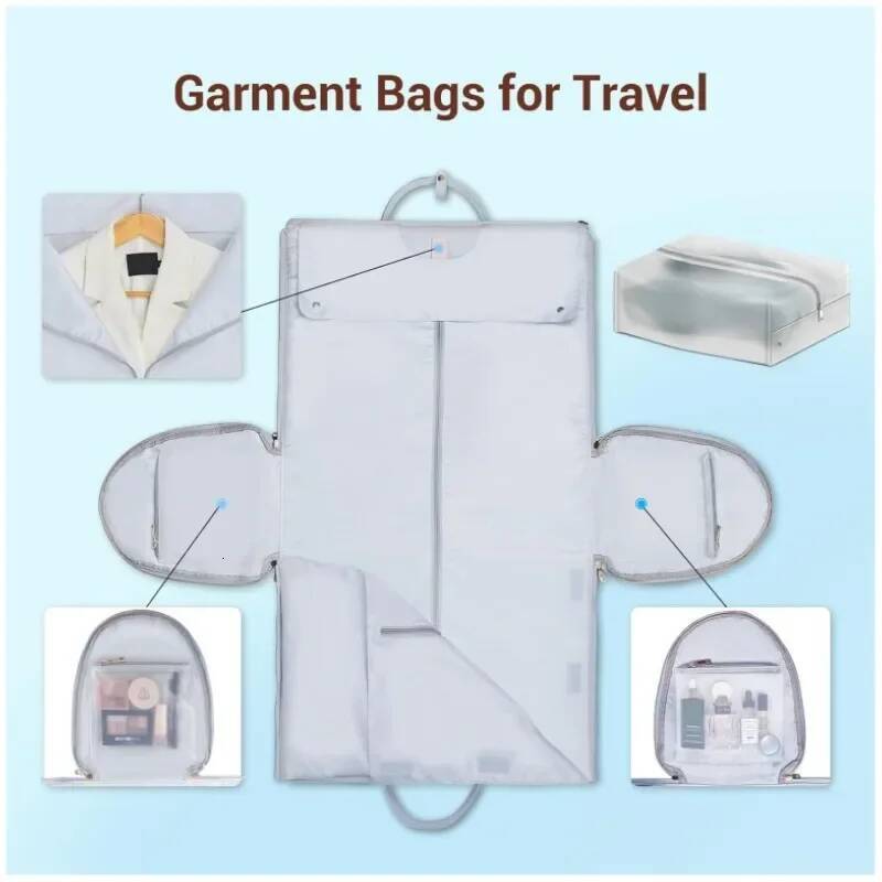 Convertible Portable Garment Carry on Duffel for Men Women Dust-Proof Hanging Suitcase Suit Business Travel Bag high-quality