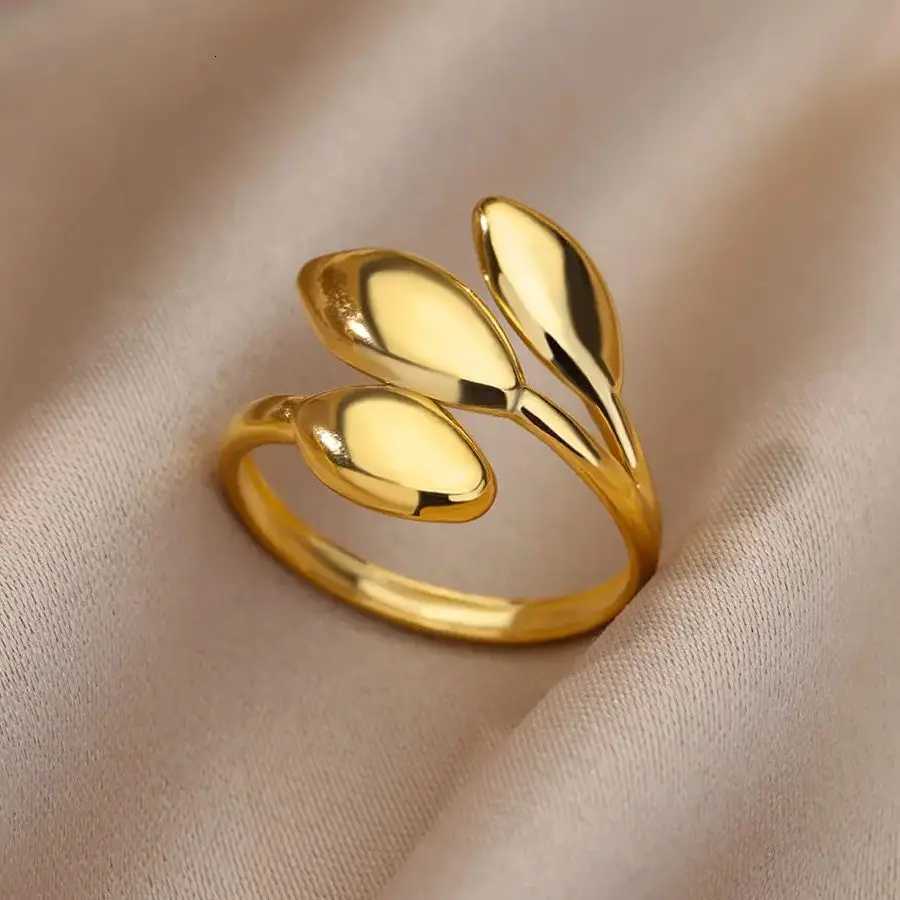 Stainless Steel Rings for Women Gold Color Geometric Multi Layer Opening Finger Ring New Fashion Wedding Party Jewelry Gift X250718