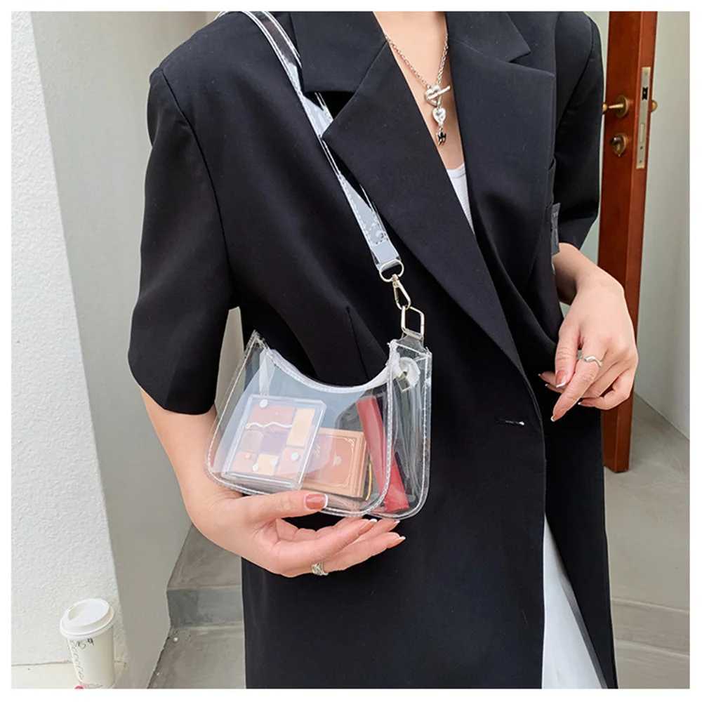 Fi Vintage Ladies Jelly Solid Color Clear Underarm Bag Casual Women Handbags Purse Mobile Phone Shoulder Bag Fival Gifts XJ250718