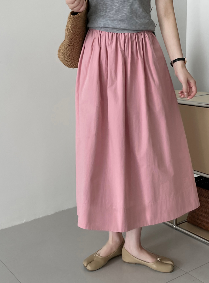 L61190 Miyake high-end exquisite long skirt women's clothing high-grade elastic waist umbrella skirt hides flesh and looks thin