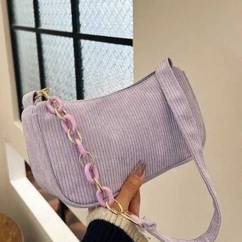 5 Vintage Handbags Women Autumn Winter Corduroy Underarm Bag Zipper Shoulder Small Bags Female Soft Casual Cluh Handbag XJ250718