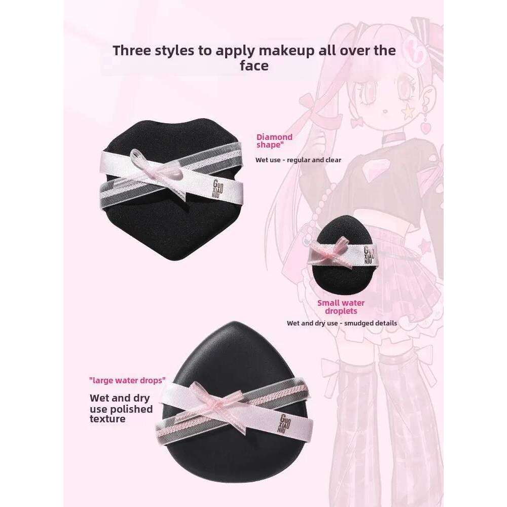 Guo Xiaoniu 3pcs/set Beauty Girl Series Leilei Powder Puff Dry and Wet Air Cushion Foundation Makeup Tool makeup sponges X250718