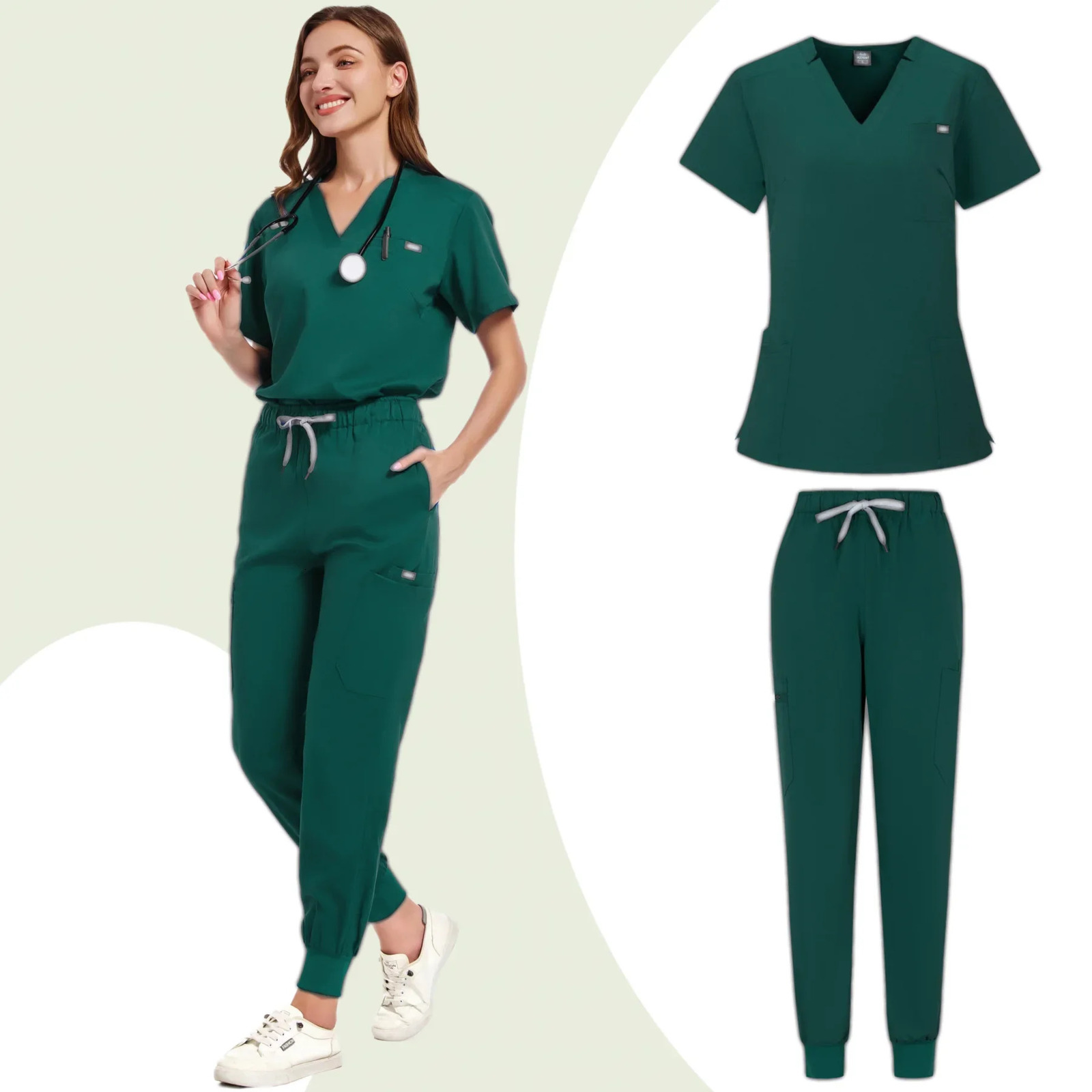 Beauty Salon Workwear Women Short Sleeved Spa Uniforms Dentist Healthcare Nurse Scrubs Tops Doctor Scrub Working Clothes 250715