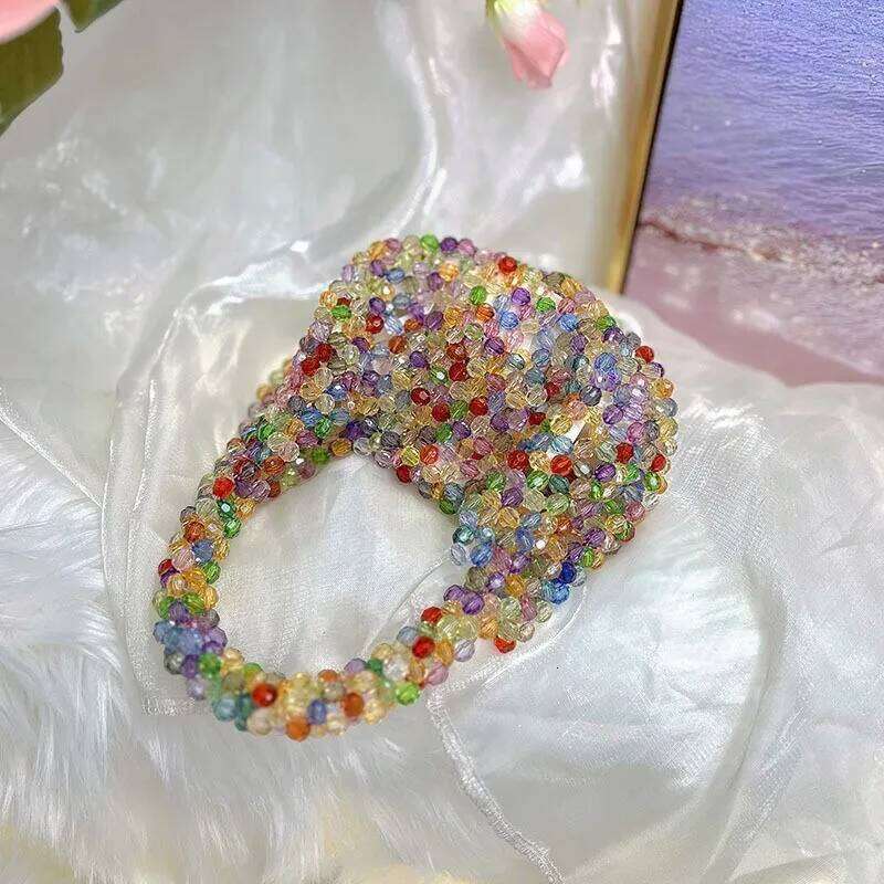 Designer Bags Bead Handbag Handmade Woven Bucket Glitter Beads Pearl Shoulder Underarm Messenger Evening Bag Luxury Bag