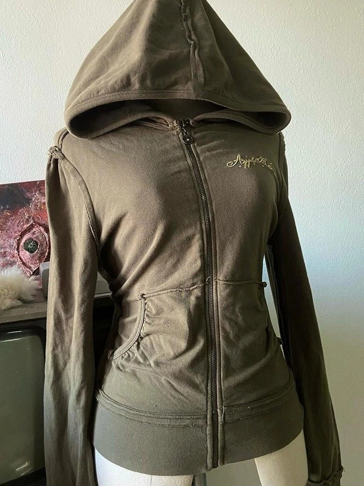 Vintage Sweatshirts Womens Clothes White Print Tunic Hooded Y2k Coat Streetwear Fashion Casual Hoodies Tops Ropa Mujer 250717