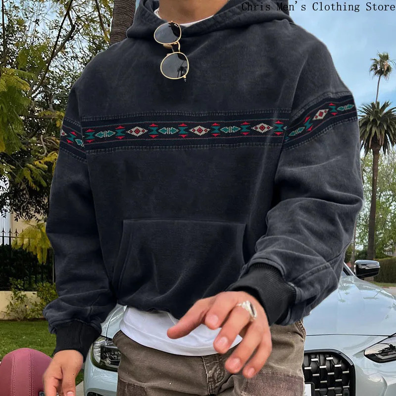 Oversized Loose Fashion Hoodie Autumn and Winter Retro Casual Mens Hoodie Street Fashion Hip-hop Mens Sweatshirt 250716