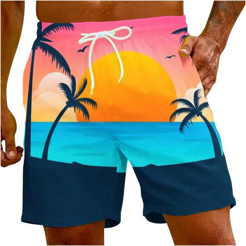 Colorful 3d Printed Coconut Tree Beach Pants Men Kids Swimming Trunks Summer Hawaiian Street Shorts Casual Sports Board Shorts W250718