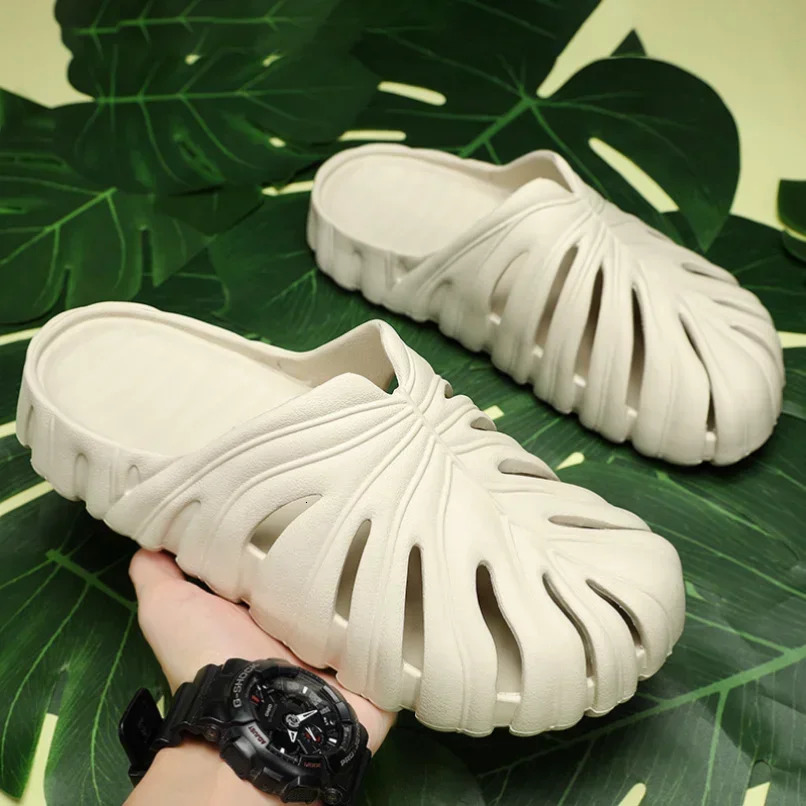 Male Slipper Platform Cloud Monstera Funny Leaf Home Soft Slides Sandals Outdoor Summer Ladies House Shoe Flat Men Female Beach 250717