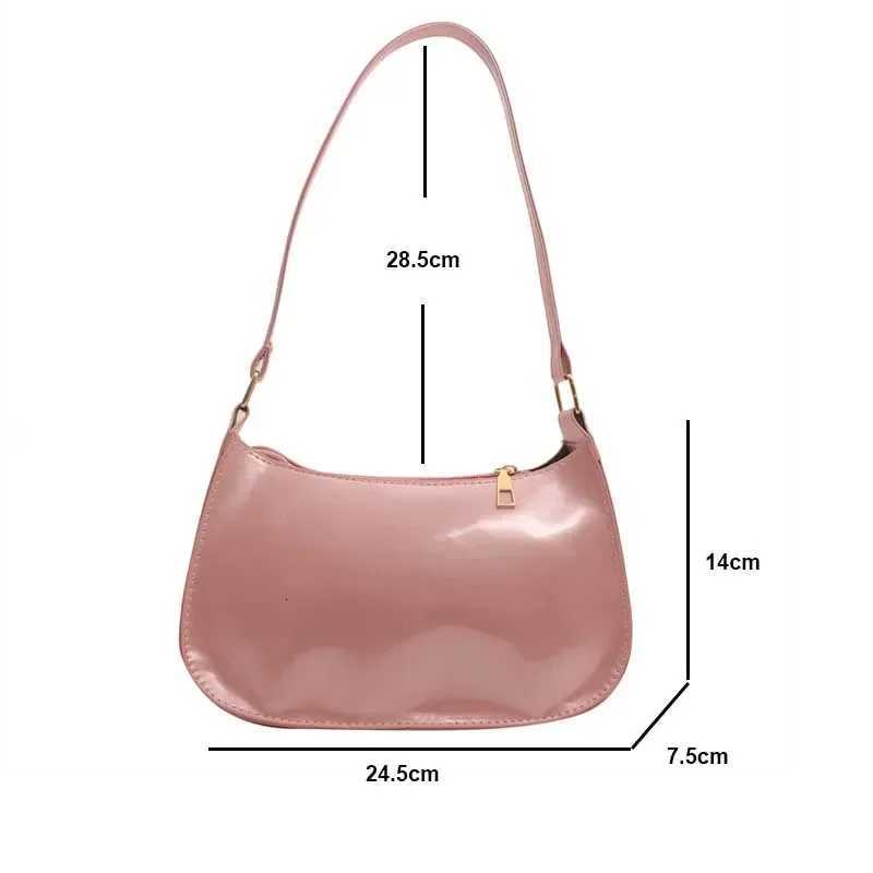 2025 Womens Patent Leather Handbag Versatile Fi Shoulder Bag Casual Commuting Bag Girl Brand Designer Zipper Small Handbag XJ250718