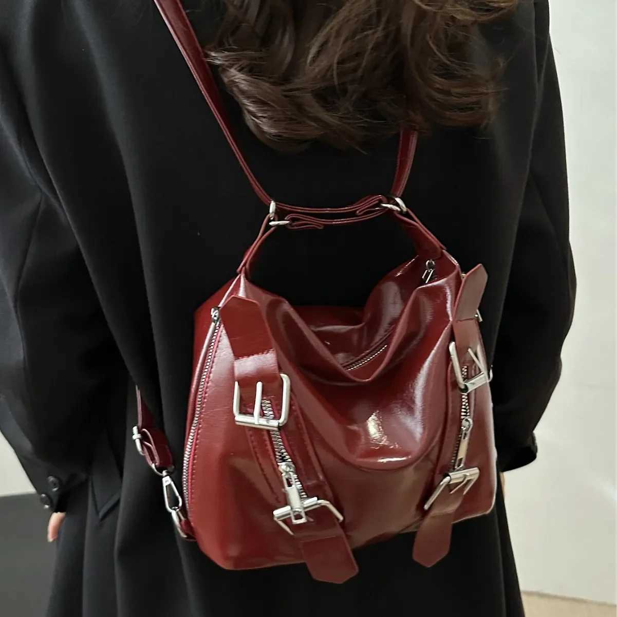 Korean Style Large Capacity Mens Backpack College Fi Tote Bag for Class Trendy Double Shoulder Bag Student Pack Y250718