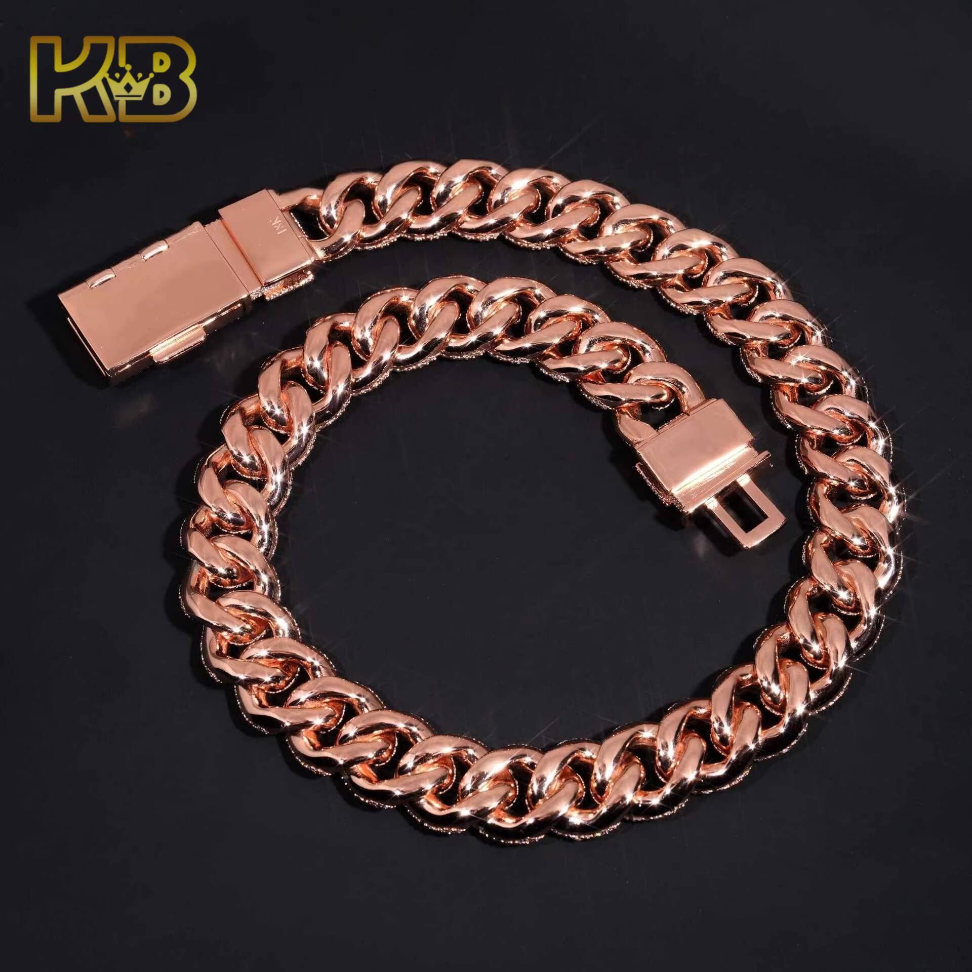 18mm Iced Out Cuban Link Chain Necklace for Men 925 Sterling Silver VVS Moissanite Custom Hip Hop Rapper Jewelry