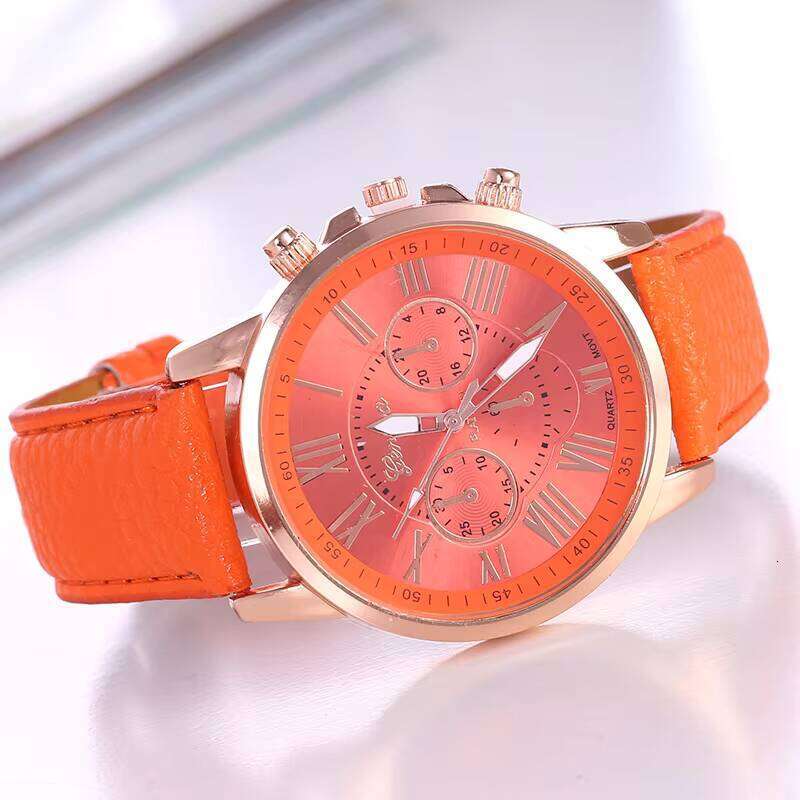 Geneva Style Quartz Watch - 40mm PU Leather Strap Fashion Watch for Women (14 Colors) | Minimalist Dress Timepiece