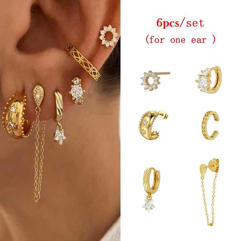 100 Gold Plated Earrings Set for Women Boho Zircon Womens Clip Stud Hoop Drop Dangle Earrings 2022 Fashion Jewelry X250718