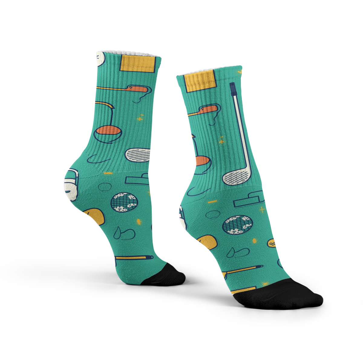 Groovy Golf Gear tube unisex ock Trendy Sports - Fun Vibes C058SOCKS