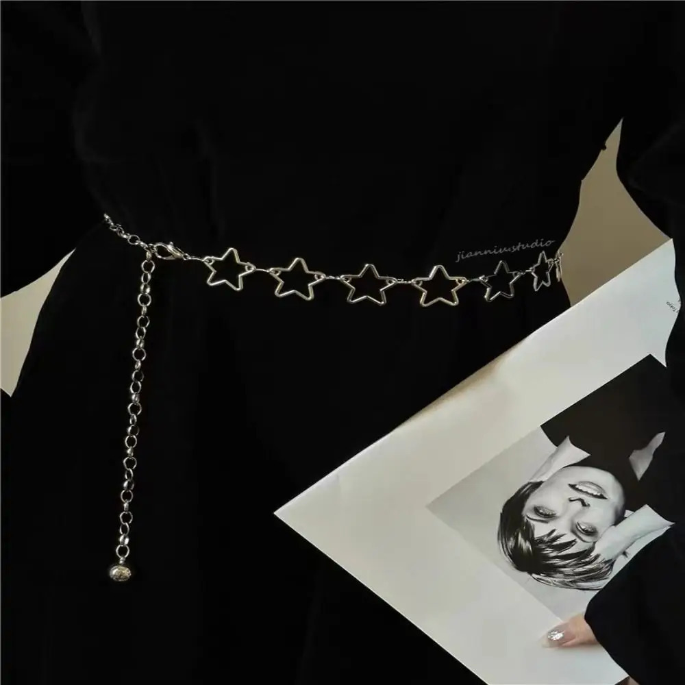 Punk Style Metal Waist Belts Retro Decorative Hollow Out Stars Dress Waist Chain Clothing Accessories Chain Belt 250715