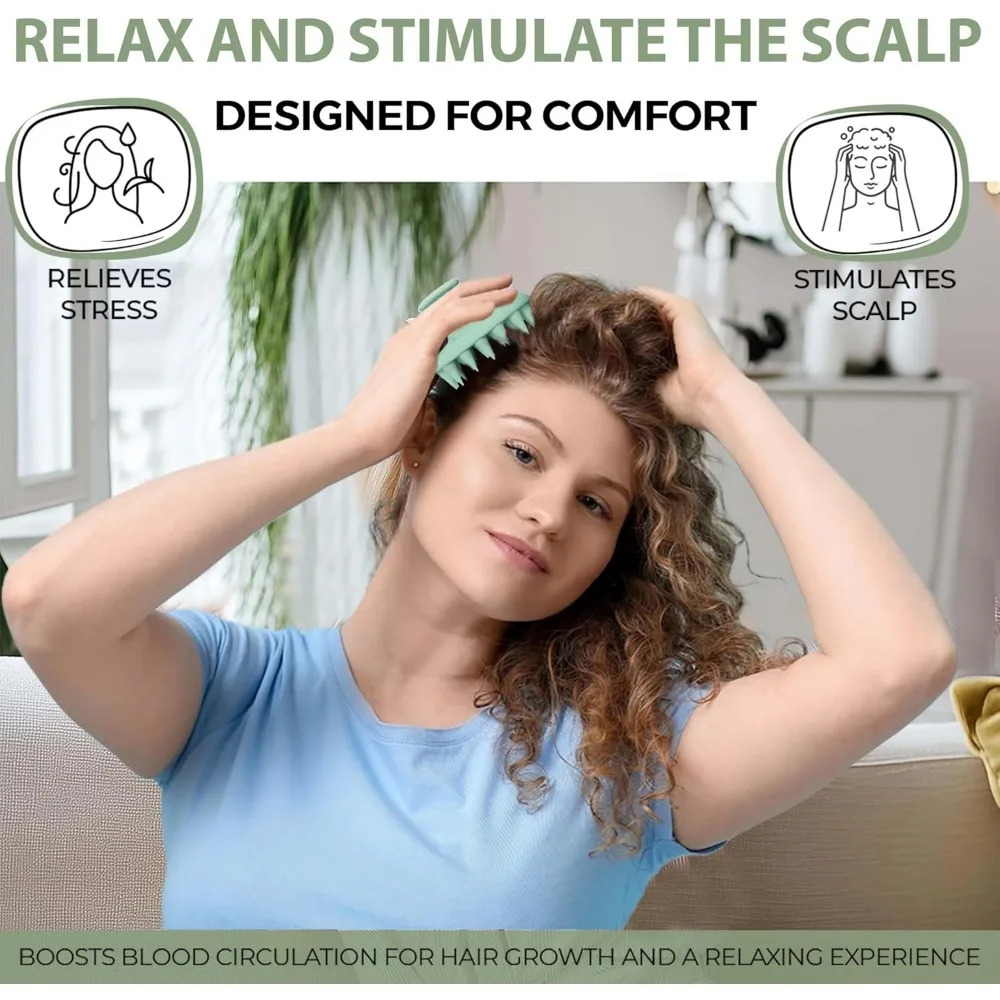 Scalp massage silicone scalp scrubber and exfoliator for dandruff and scalp brush for wet and dry hair 250716