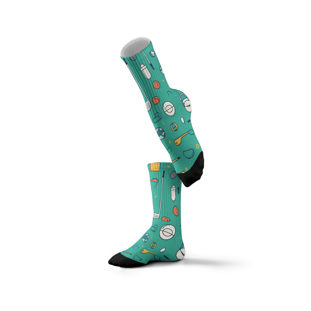 Groovy Golf Gear tube unisex ock Trendy Sports - Fun Vibes C058SOCKS