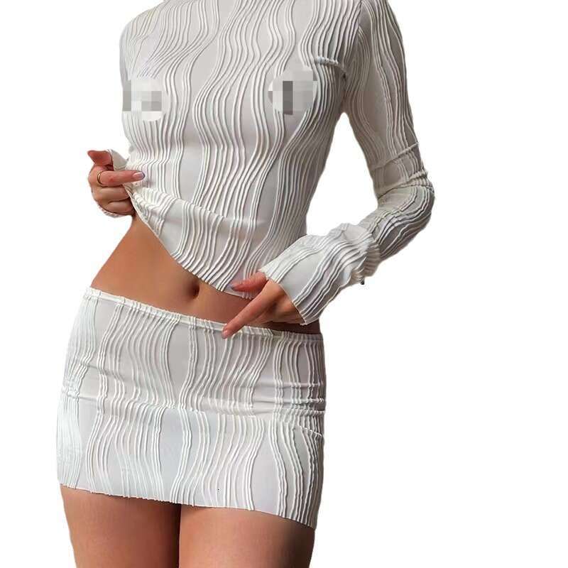 New Summer OL Style Patchwork Pullover Long Sleeve Round Neck Slim Fit Women's T-Shirt B5