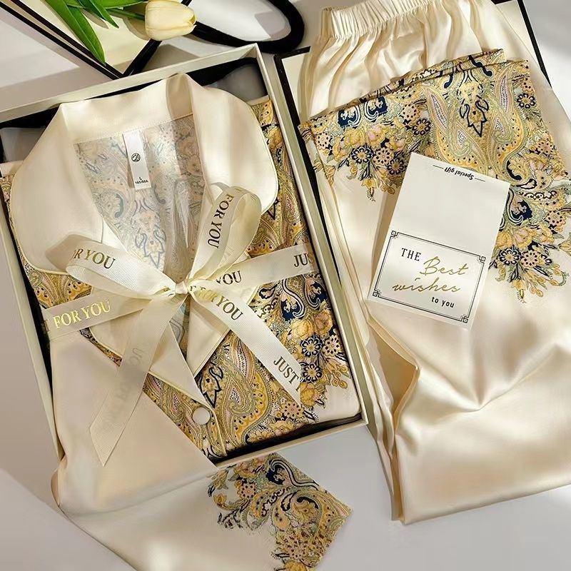 luxury Womens Gift for Friend Mom Spring Summer Chinese Style High-end Fashionable High-end Pajamas Gift Box Mothers Day 250718