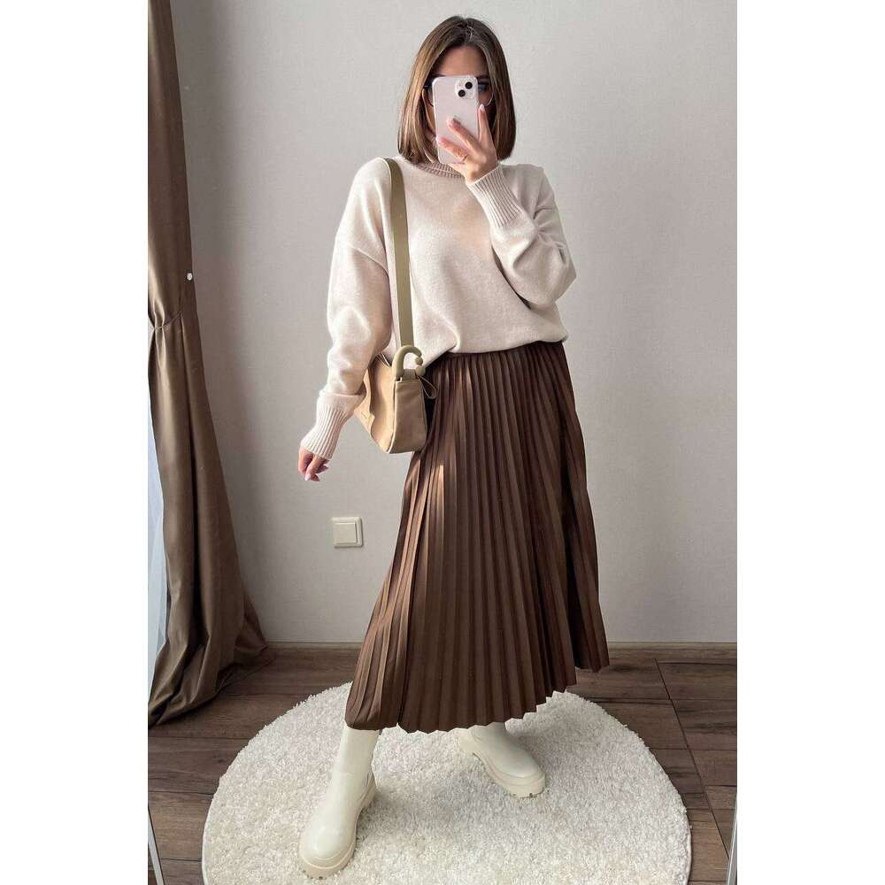 Spring And Autumn New Pleated Organza Soft Versatile Skirt Ins B5