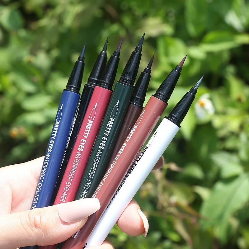 Professional Fast Dry Smooth Waterproof Eyeliner Pencils Eyes Brown Black Color Pigments Liquid Eye Liner Pen Make Up Tools 250717